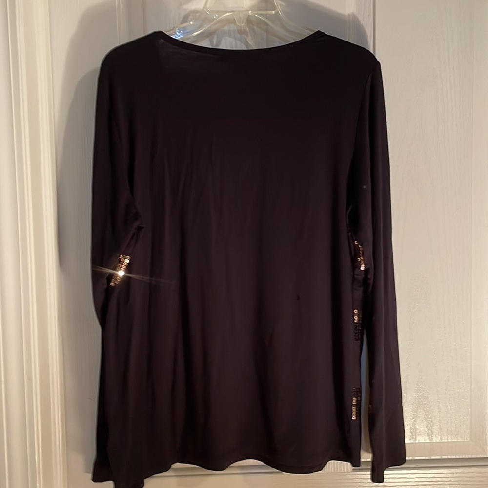 Michael Kors size M black and sequin gold top - Picture 4 of 6